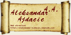 Aleksandar Ajdačić vizit kartica